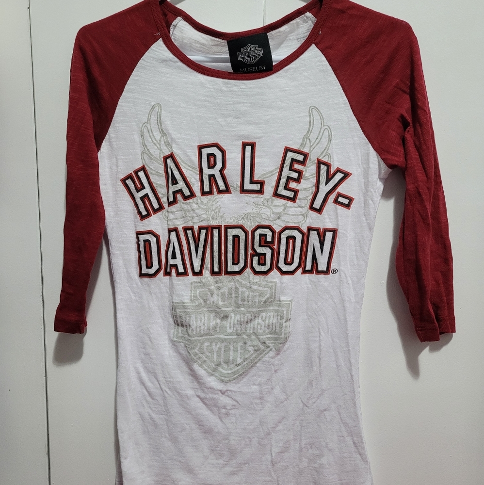 BNWOT Harley Davidson Ringer tee